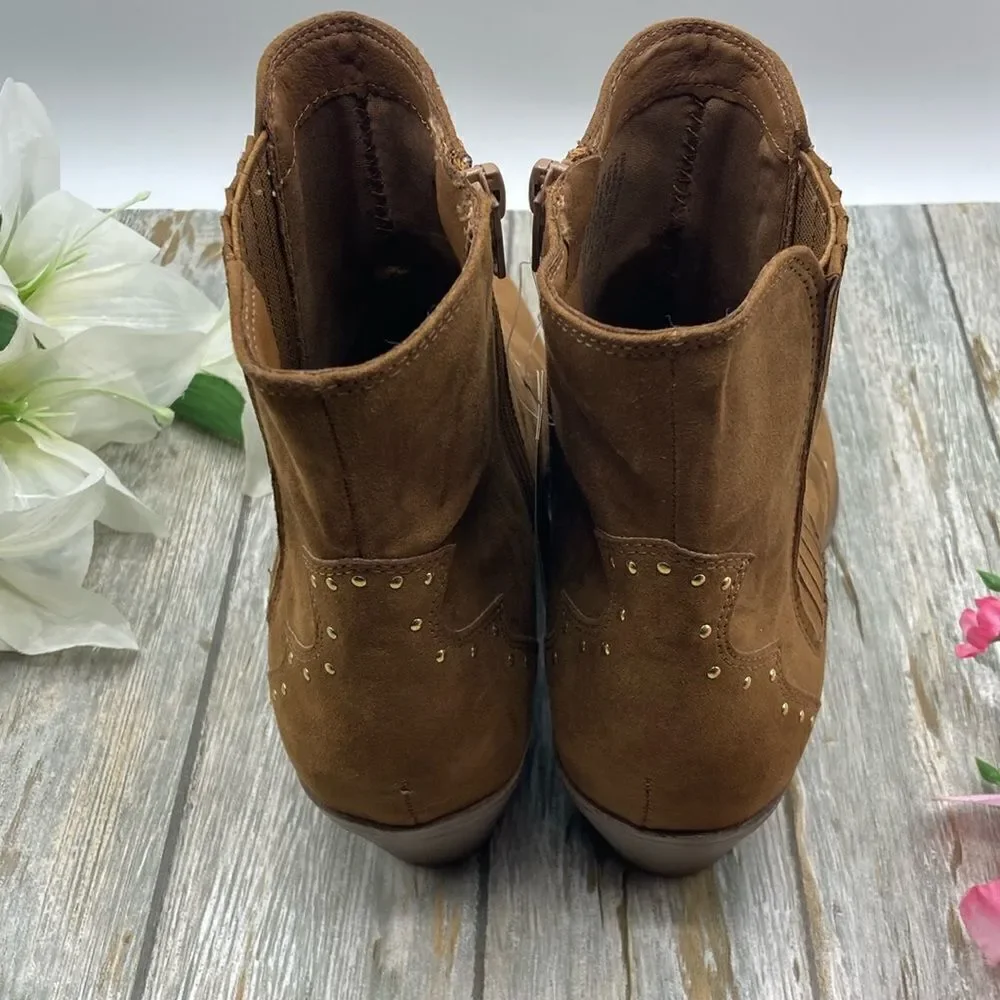 Women's Brown Bling Western Boot Bootie Shoes Size 11